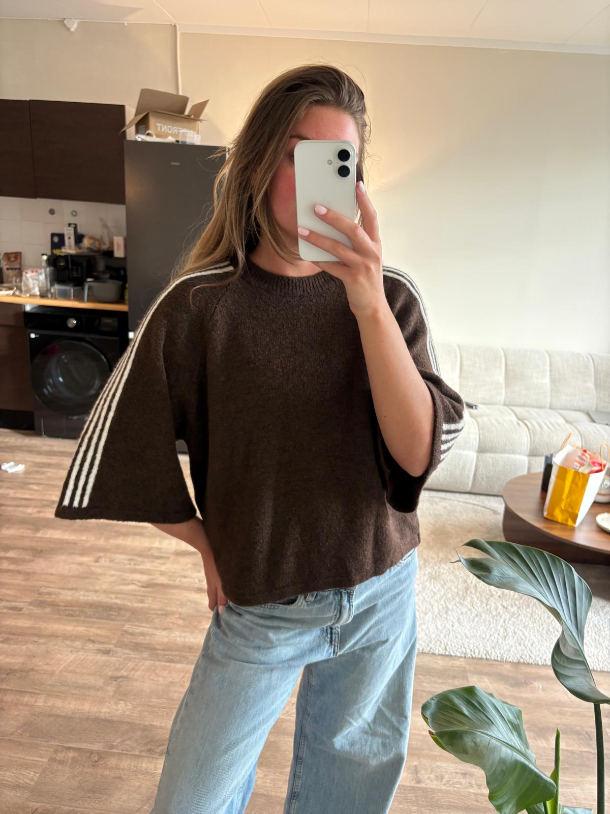 Haut en maille rayé Mila marron