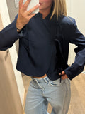 Blazer court bleu marine