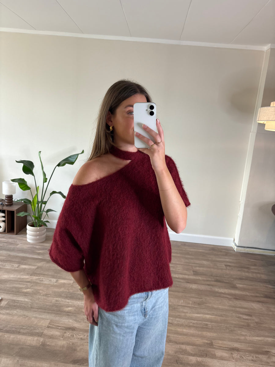 Elara Knit Top Rood