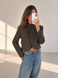 Cropped brown blazer