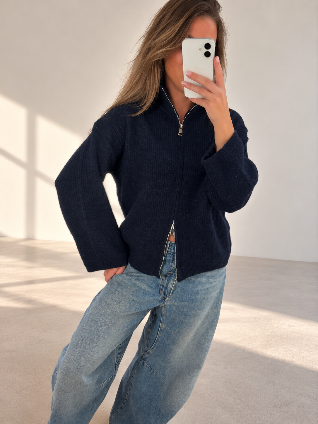 Gilet zippé en tricot